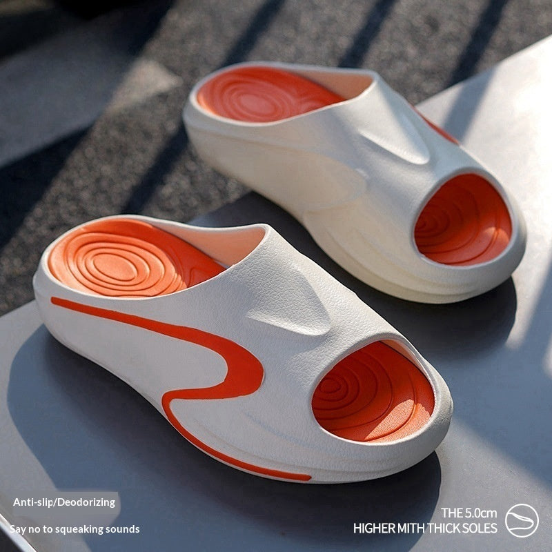 Men's Thick-Soled Non-Slip Slippers - Comfortable Indoor Outdoor Slides with Anti-Slip Sole