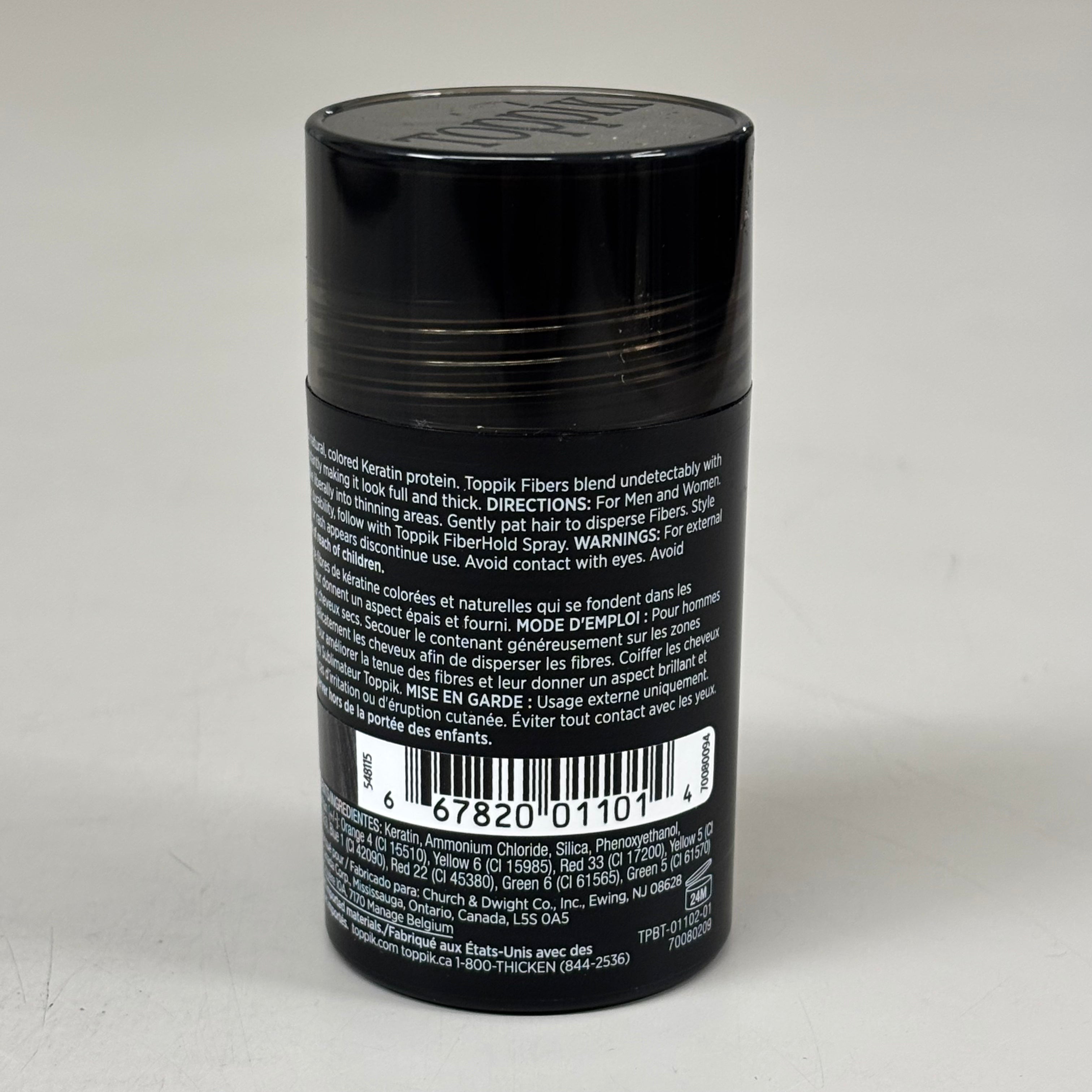 TOPPIK Safe & Natural Hair Building Fibers All Hair Types 0.42 oz Black 548115