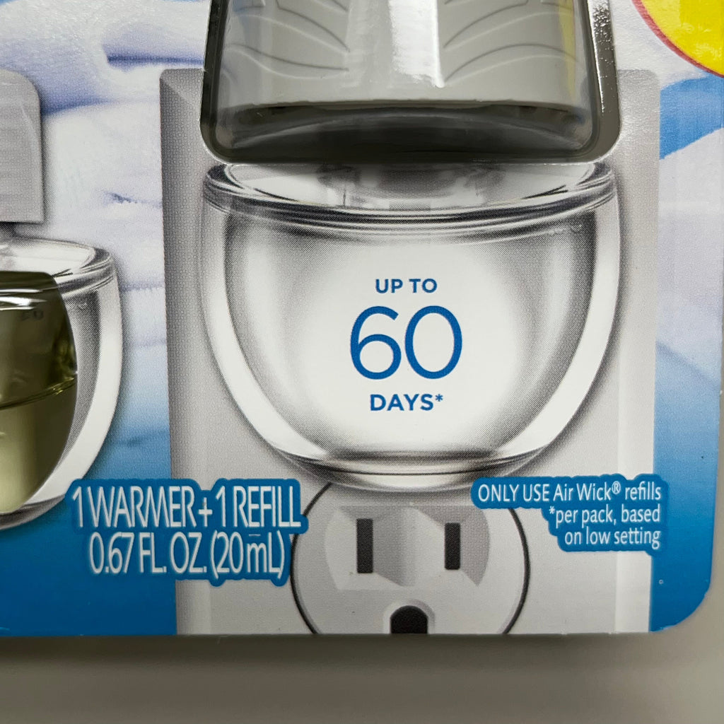 AIR WICK Plug in Air Freshener w/ Fresh Linen scent & essential oils .67 fl oz. / 20 ml (New) (May 10th-16th)Sale!