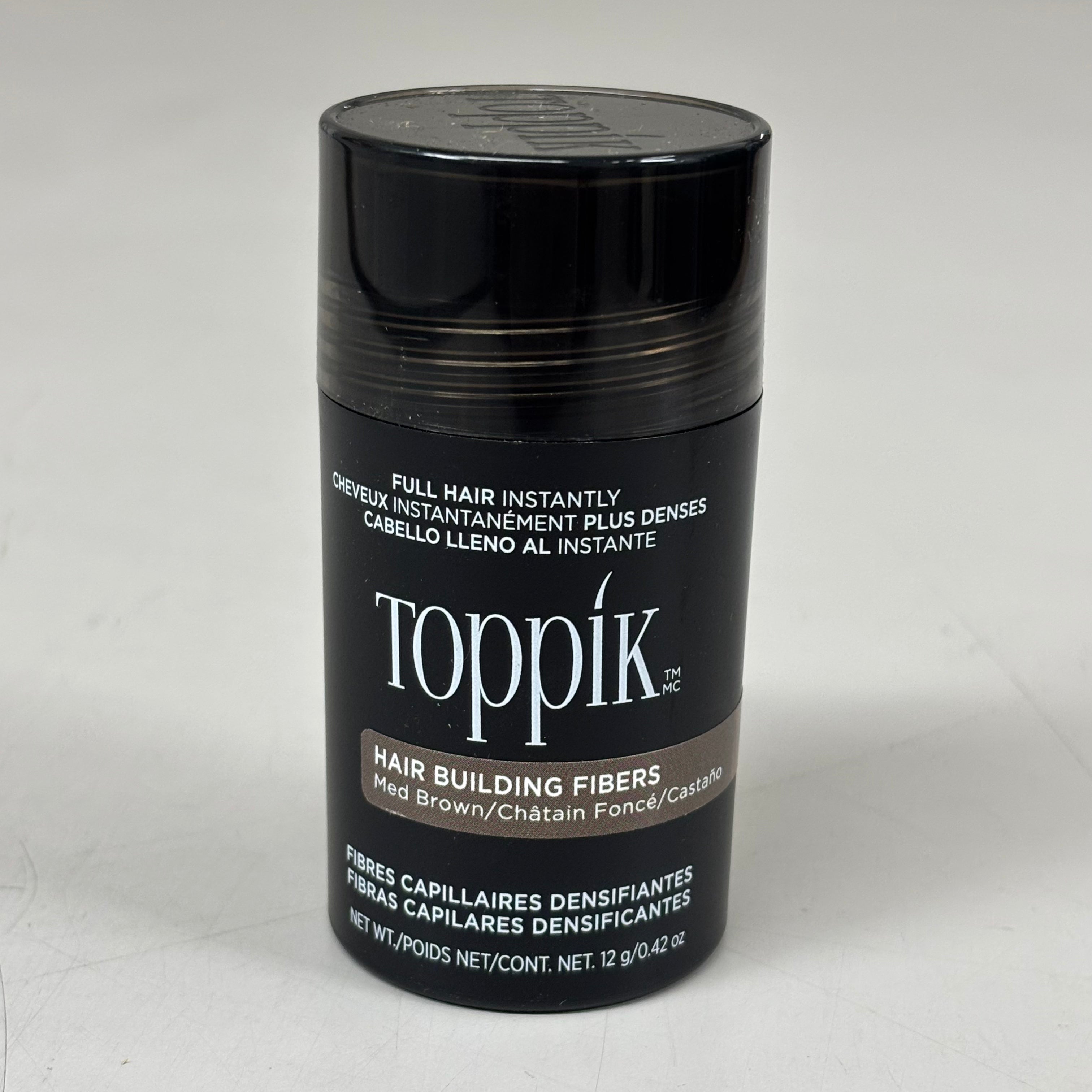TOPPIK Safe & Natural Hair Building Fibers All Hair Types 0.42 oz Medium Brown