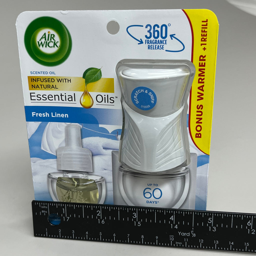 AIR WICK Plug in Air Freshener w/ Fresh Linen scent & essential oils .67 fl oz. / 20 ml (New) (May 10th-16th)Sale!