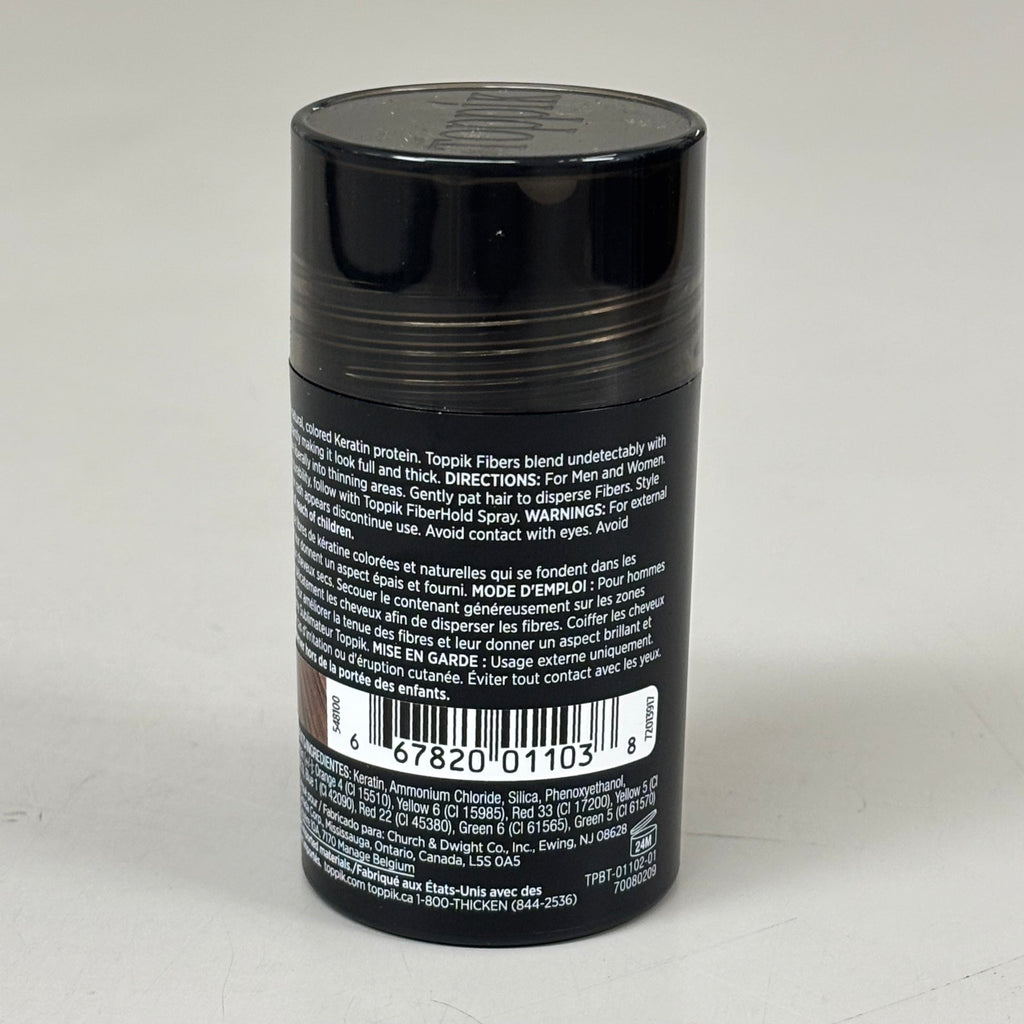 TOPPIK Safe & Natural Hair Building Fibers All Hair Types 0.42 oz Medium Brown