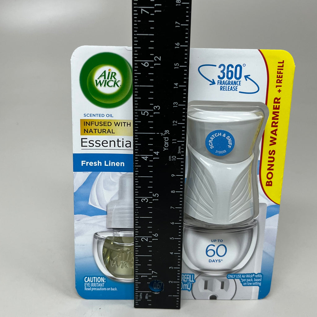 AIR WICK Plug in Air Freshener w/ Fresh Linen scent & essential oils .67 fl oz. / 20 ml (New) (May 10th-16th)Sale!