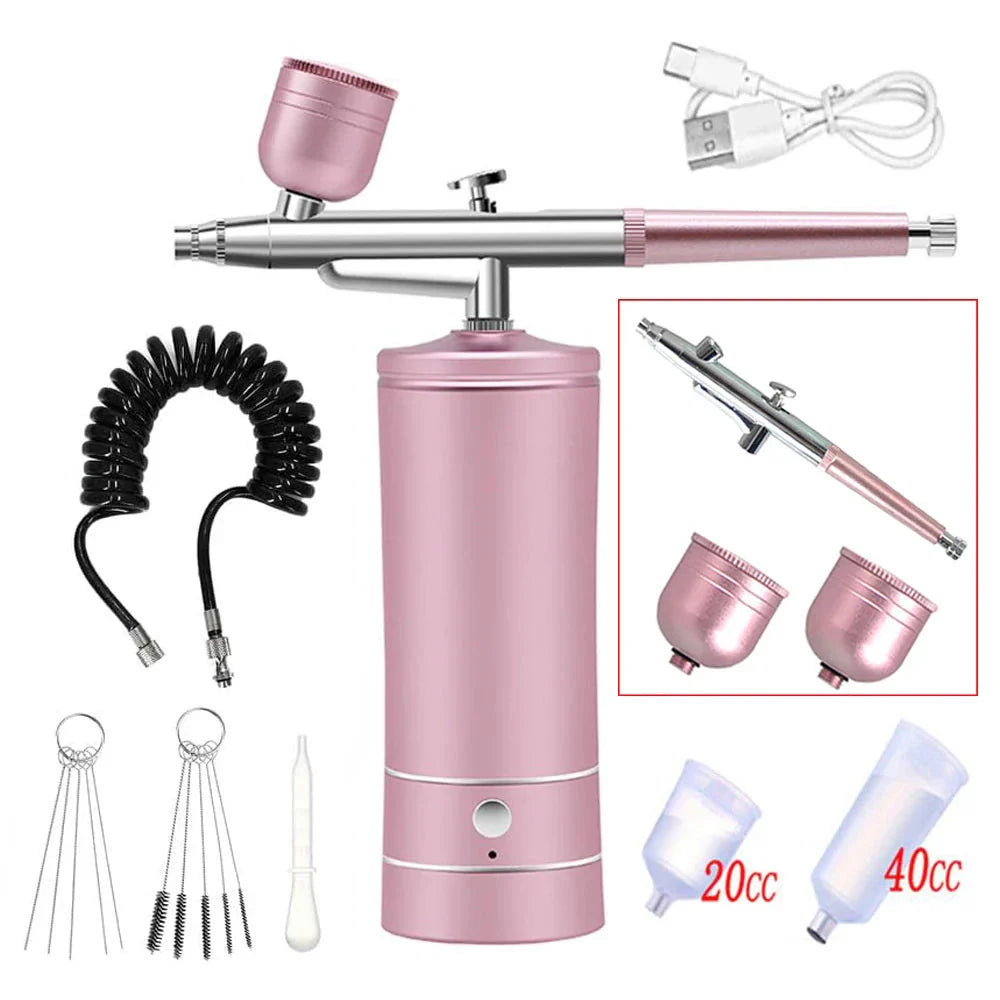 Portable Airbrush Nail Kit with Compressor - For Nails, Cake, and Crafts