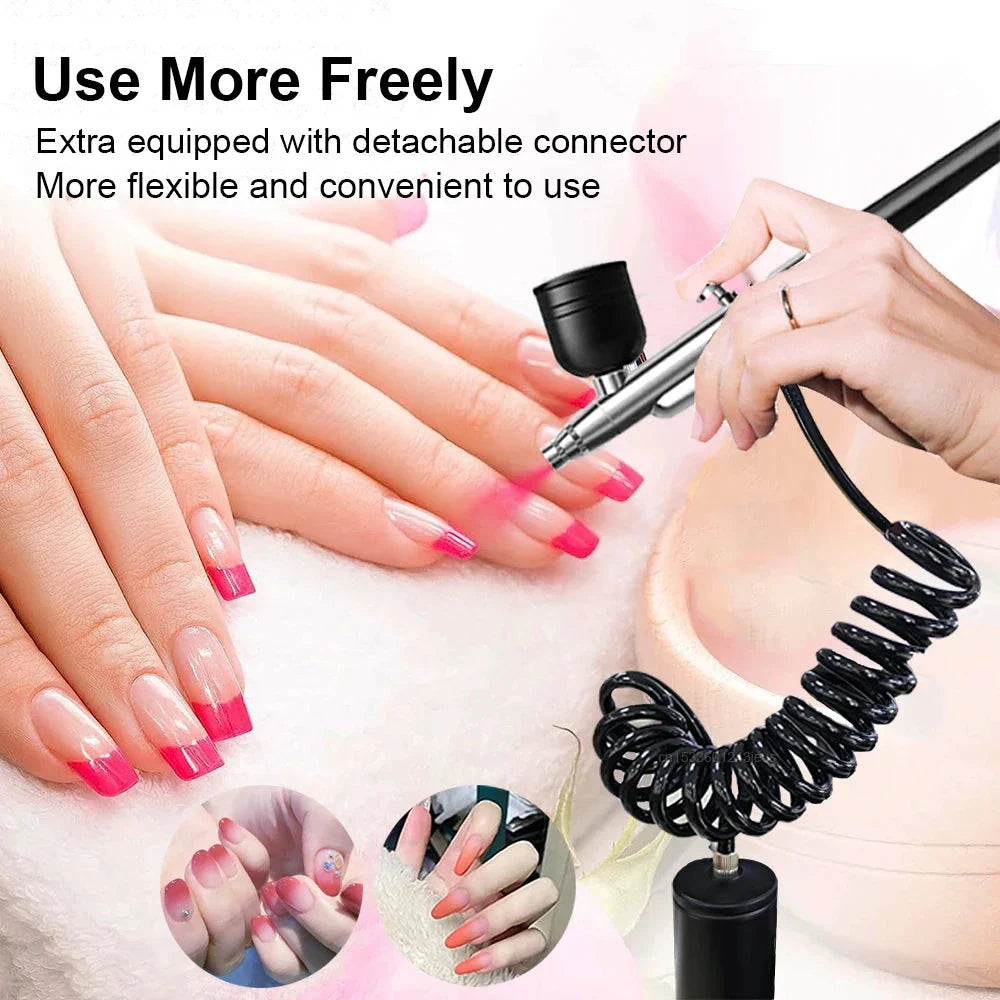 Portable Airbrush Nail Kit with Compressor - For Nails, Cake, and Crafts