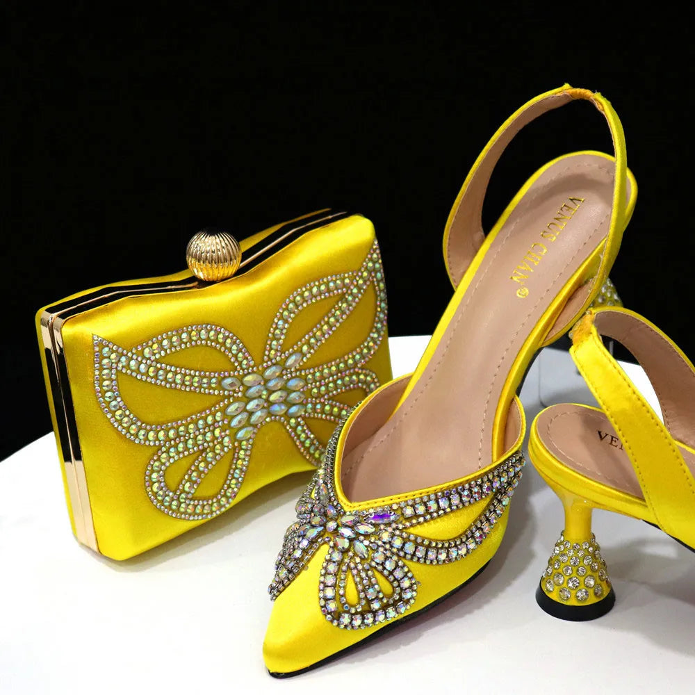Woman Shoes And Matching Bag Set