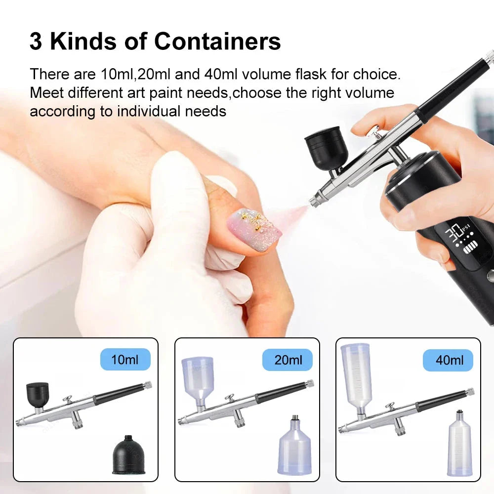 Portable Airbrush with Compressor - Mini Spray Gun for Painting, Crafts, and DIY