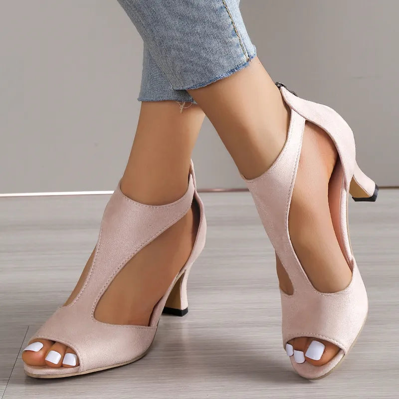 Leather High Heels Shoes