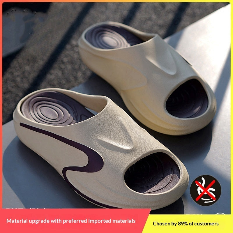 Men's Thick-Soled Non-Slip Slippers - Comfortable Indoor Outdoor Slides with Anti-Slip Sole