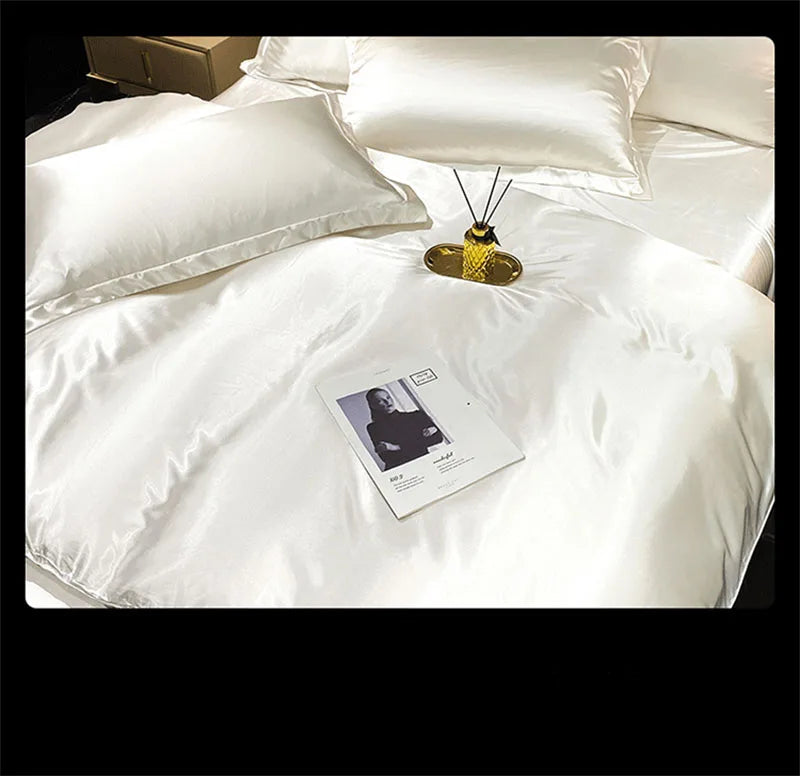 DecorBites™ Luxury Mulberry Silk Bedding Set - Queen/King Size