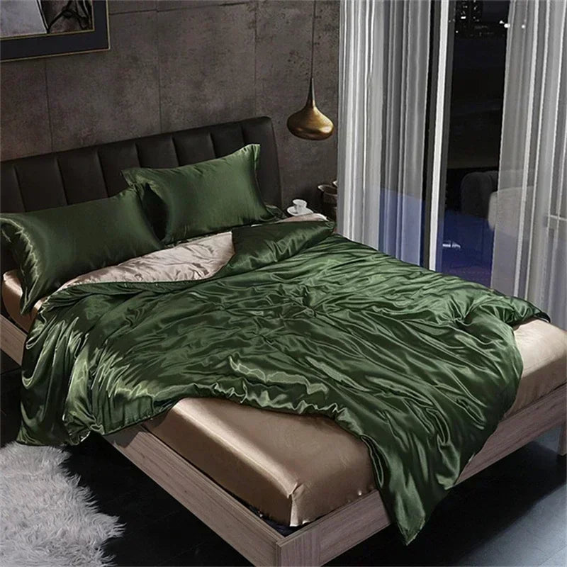 DecorBites™ Luxury Mulberry Silk Bedding Set - Queen/King Size