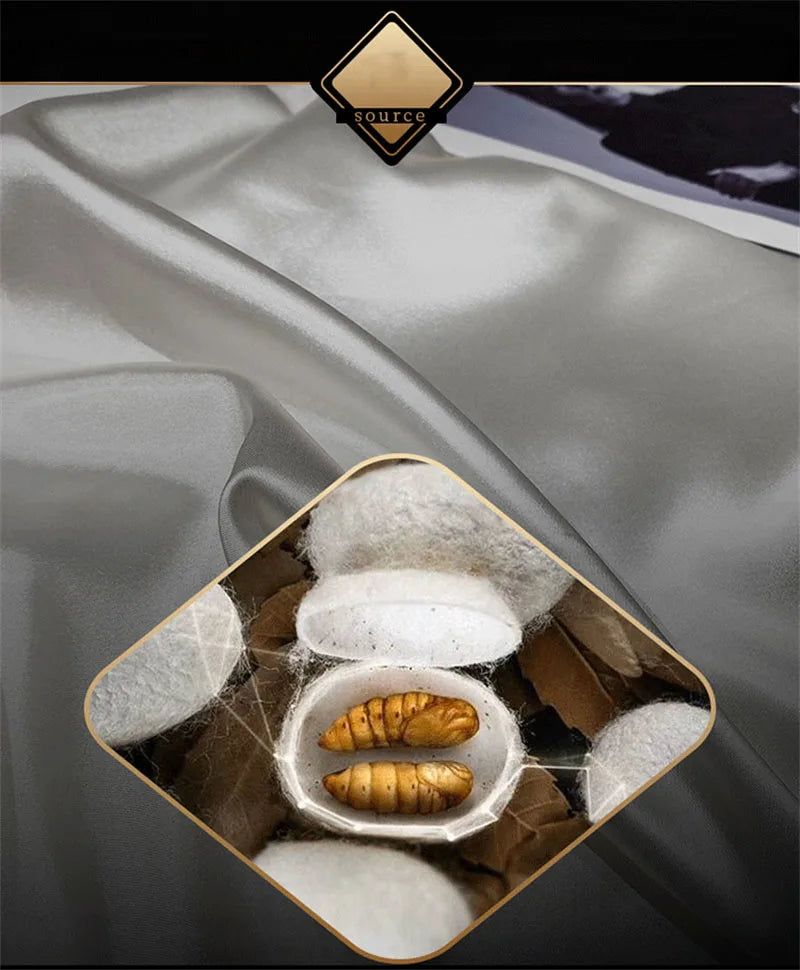 DecorBites™ Luxury Mulberry Silk Bedding Set - Queen/King Size