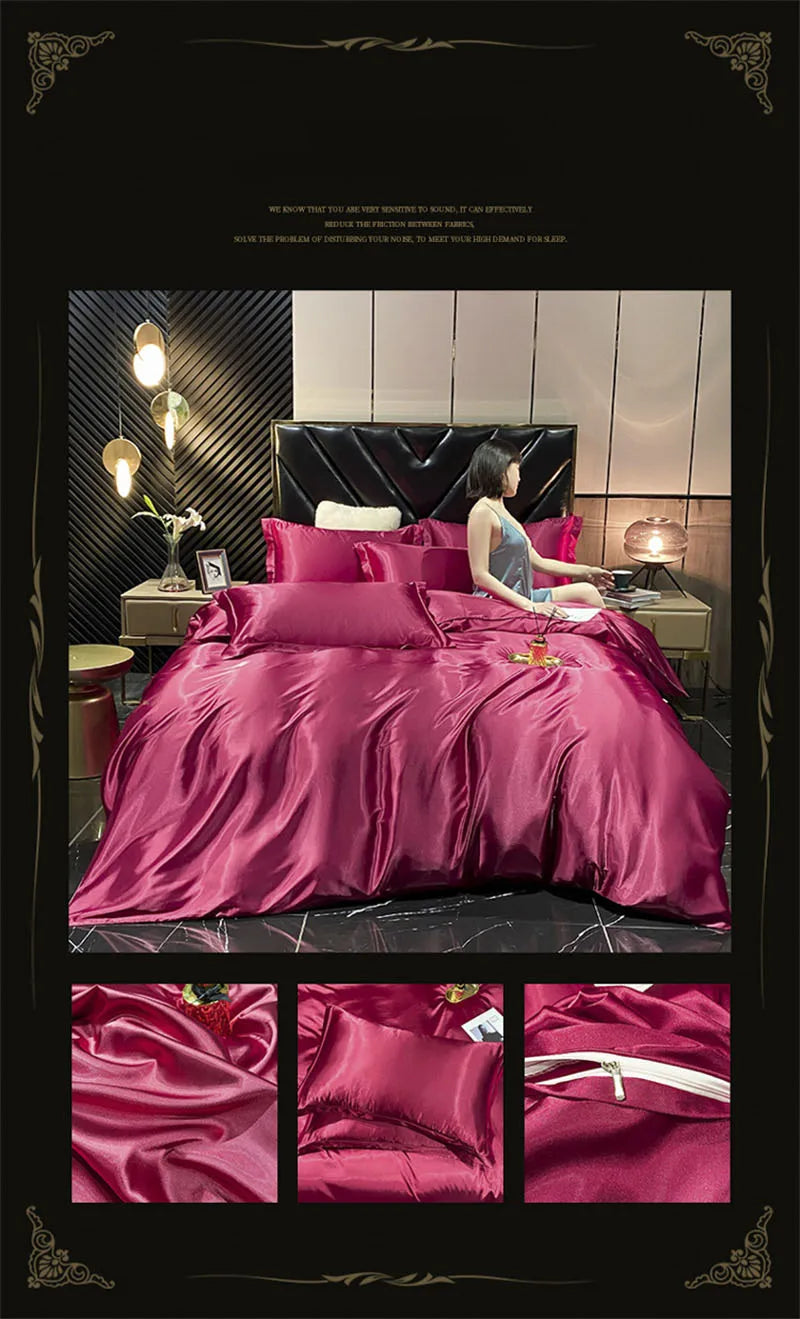 DecorBites™ Luxury Mulberry Silk Bedding Set - Queen/King Size