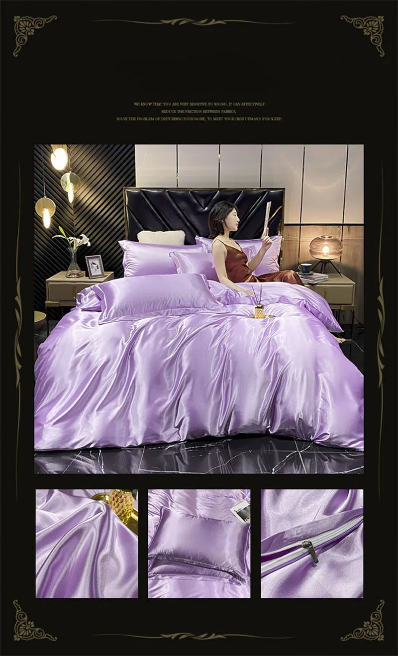 DecorBites™ Luxury Mulberry Silk Bedding Set - Queen/King Size