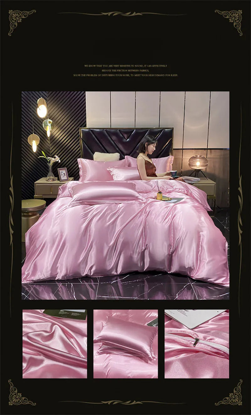 DecorBites™ Luxury Mulberry Silk Bedding Set - Queen/King Size
