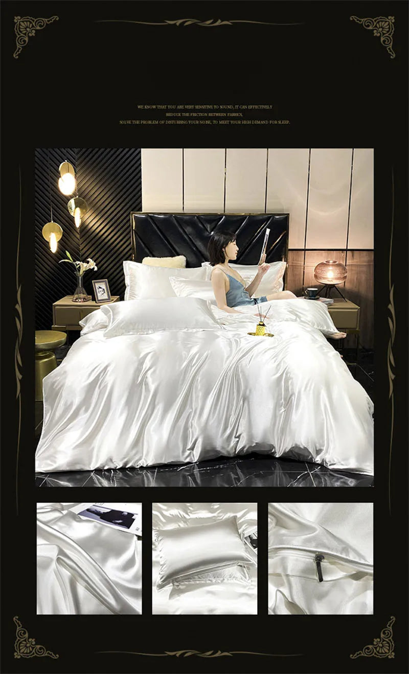DecorBites™ Luxury Mulberry Silk Bedding Set - Queen/King Size