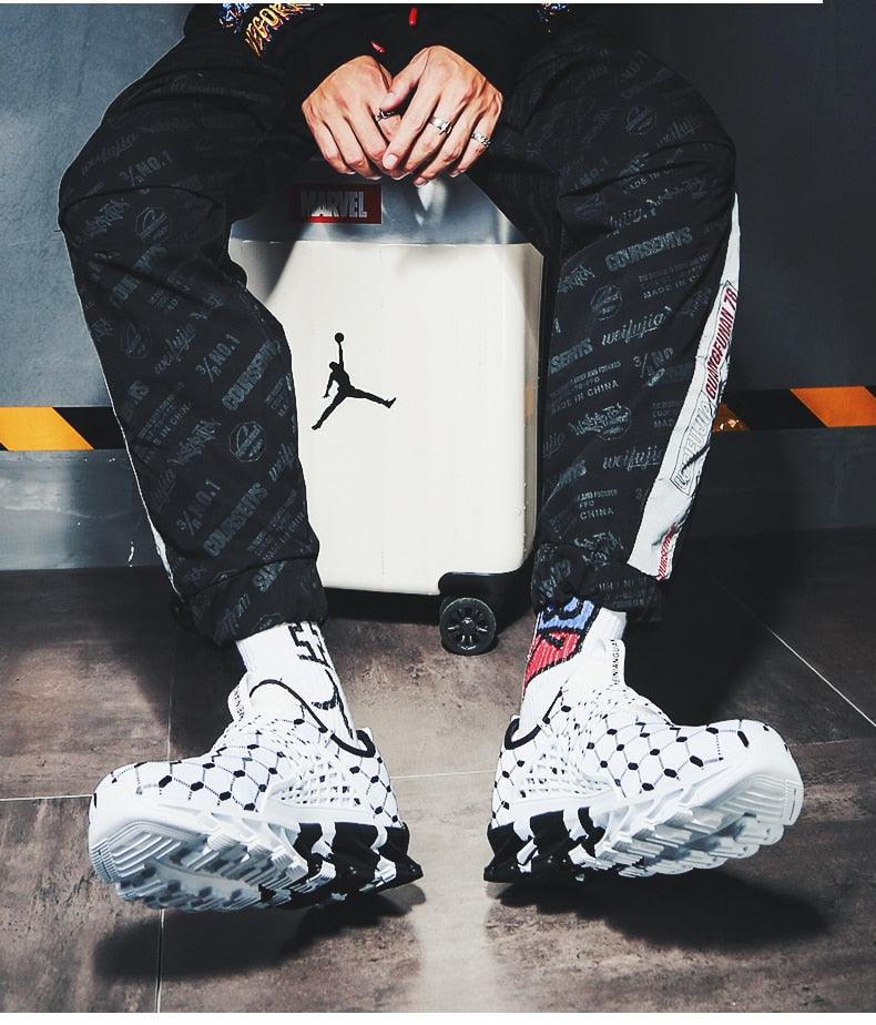 "Marc Edition" Inspired Men's Lightweight Breathable White Sneakers Casual Spring New Fashion Comfortable Walking  Slip-On Sneakers Breathable Fashion Athletic Gym Casual Tennis Sneakers Modern Design Shoes