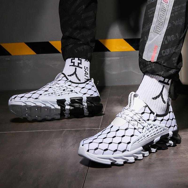 "Marc Edition" Inspired Men's Lightweight Breathable White Sneakers Casual Spring New Fashion Comfortable Walking  Slip-On Sneakers Breathable Fashion Athletic Gym Casual Tennis Sneakers Modern Design Shoes